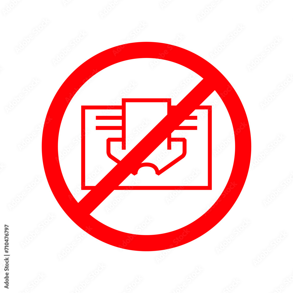 Do not cover sign. Prohibition symbol image. Red vector illustration isolated on white. Warning label. Do not cover sign. Prohibition symbol image. Red vector illustration isolated on white. Warning label.