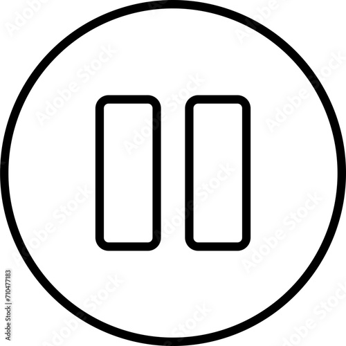 Pause icon for halting or suspending media playback.