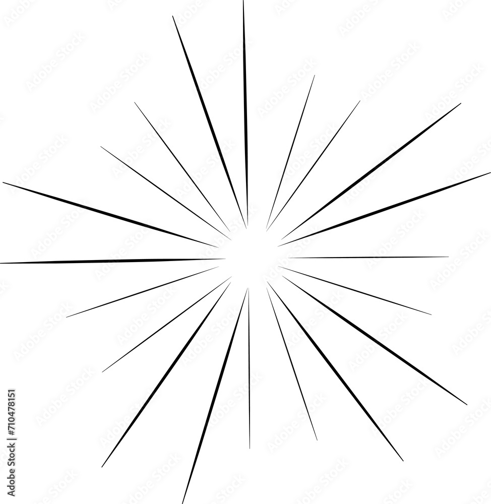 Obraz premium Sunburst style isolated illustration on transparent background.