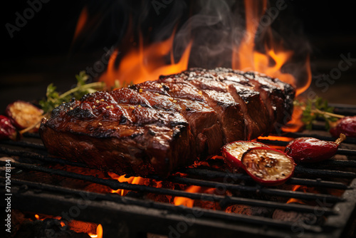 Gaucho cooking the meat on the fire, making the barbecue on the coals, Photos and menus of cafes and restaurants, Magazines