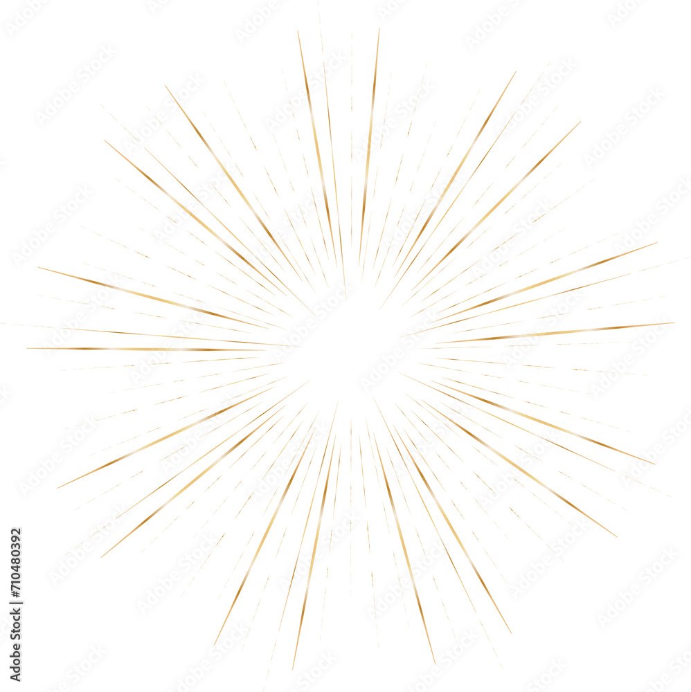 Golden sunburst style isolated illustration on transparent background. Golden sunburst style isolated illustration on transparent background.