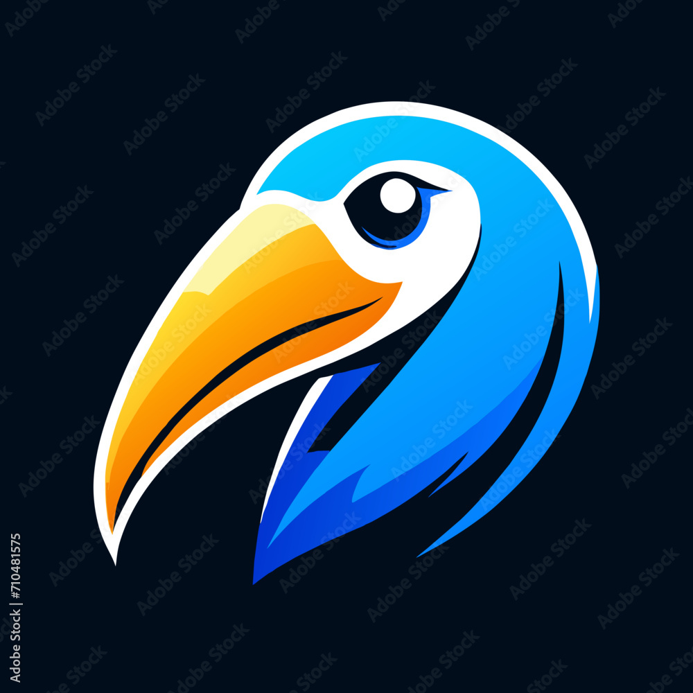 Naklejka premium flat bird head modern logo design 