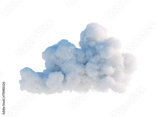 3d render, abstract cumulus, realistic cloud clip art isolated on white background