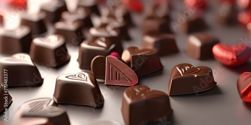 chocolate candy on a red background
