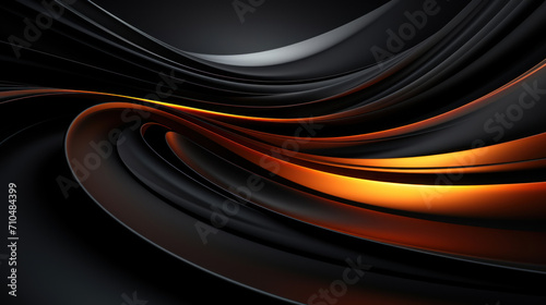 Black abstract background with orange linie as wallpaper background illustration