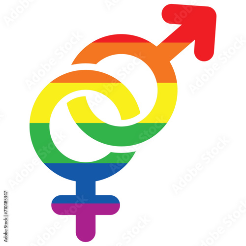 gender equality sign of humanities, rainbow sign of freedom of gender, lgbt symbol
