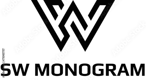 Canvastavla SW or WS monogram