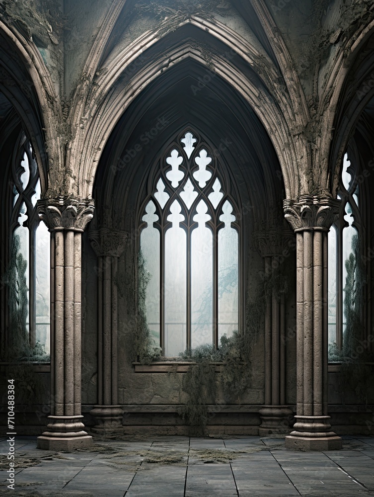Gothic Arches Wall Art: Historical Reverence - A Stunning Tribute to Gothic Architectural Perfection