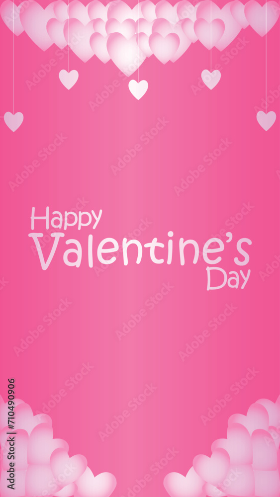 Happy valentines day. Vector banner, greeting card, flayer, poster,  with text Happy valentines day