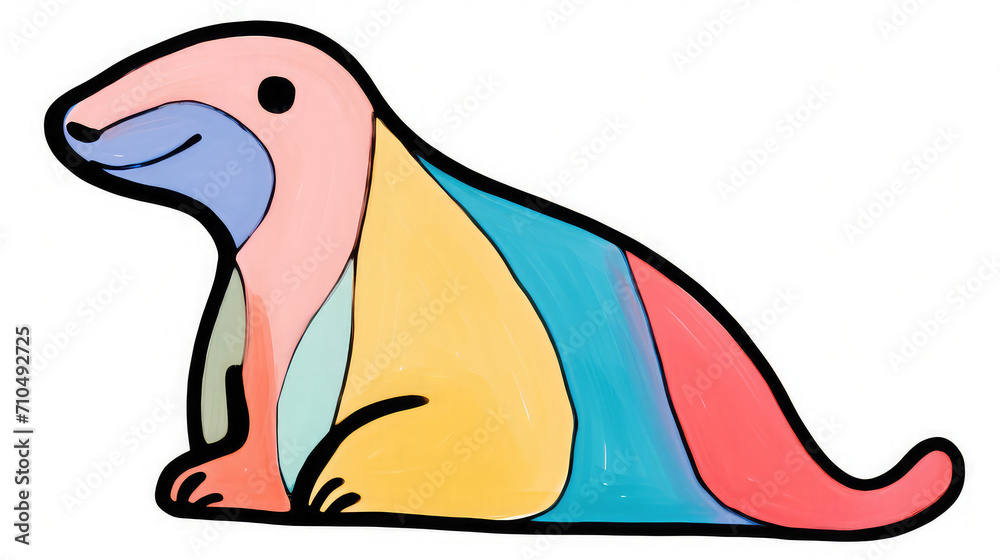 A drawing of a loving and Happy African American Mole A drawing of a loving and Happy African American Mole