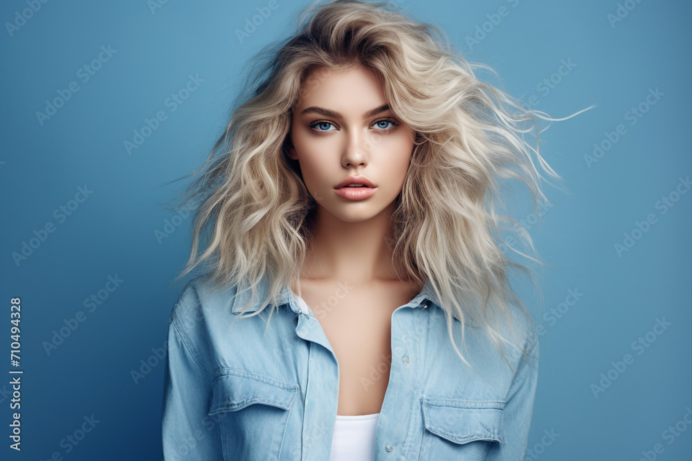 Generative AI picture High fashion show with beautiful young female model dressed fine designer clothes Generative AI picture High fashion show with beautiful young female model dressed fine designer clothes