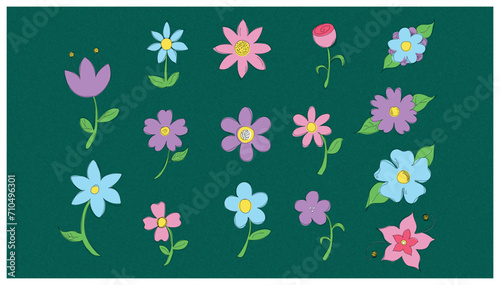 Set of Simple Flowers