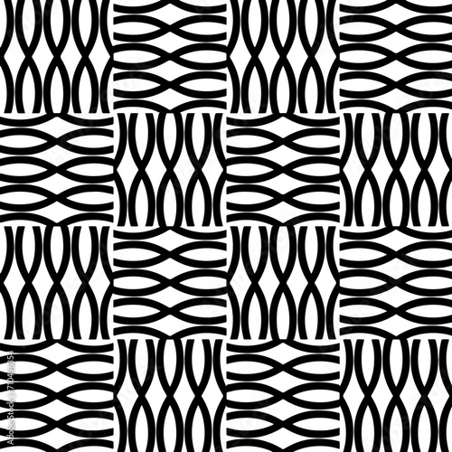 White background with black pattern. Seamless texture for fashion, textile design, on wall paper, wrapping paper, fabrics and home decor. Simple repeat pattern.