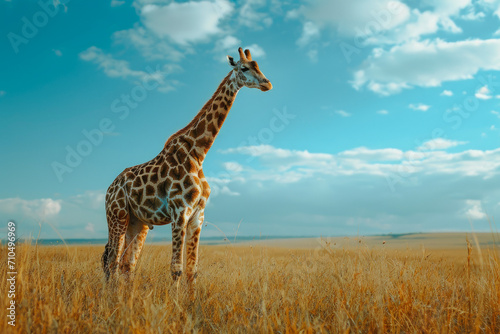 Harmony of Nature: Giraffe in the Distance