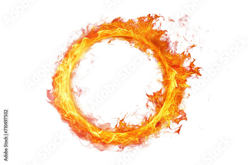 circle fire isolated on white