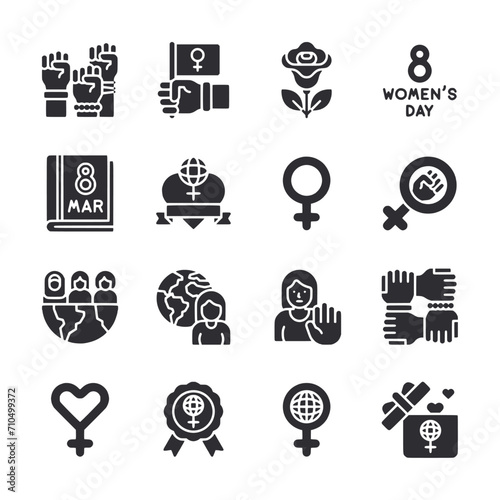 International women day icon set