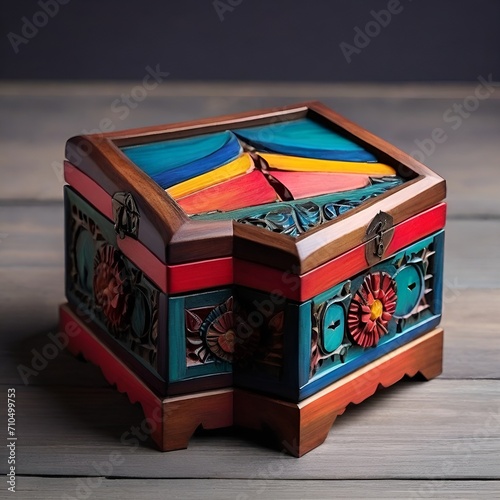 old wooden box,decoration,jewellery,gift,Ai generated 