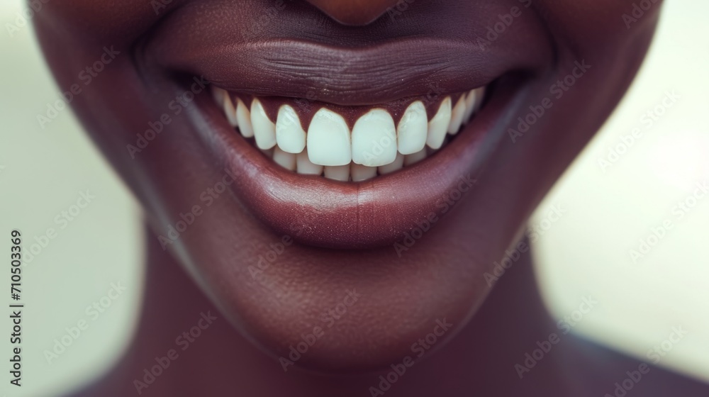 Fototapeta premium Closeup smile with beautiful teeth. Man's smile