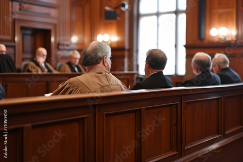 People at a meeting in the courtroom. AI generative photo