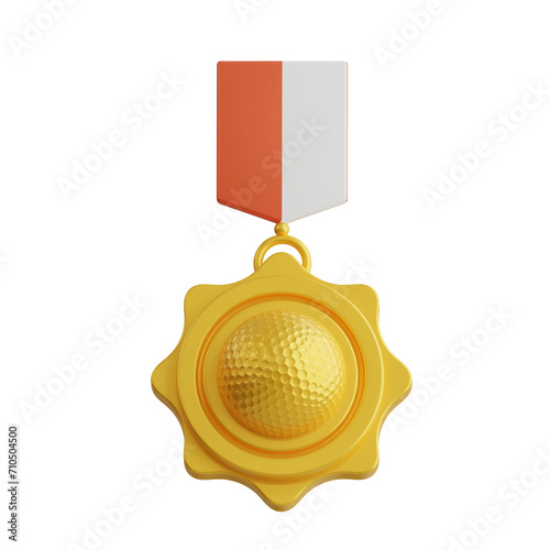 3D Medal Model Celebrating Excellence in the Game. 3d illustration, 3d element, 3d rendering. 3d visualization isolated on a transparent background