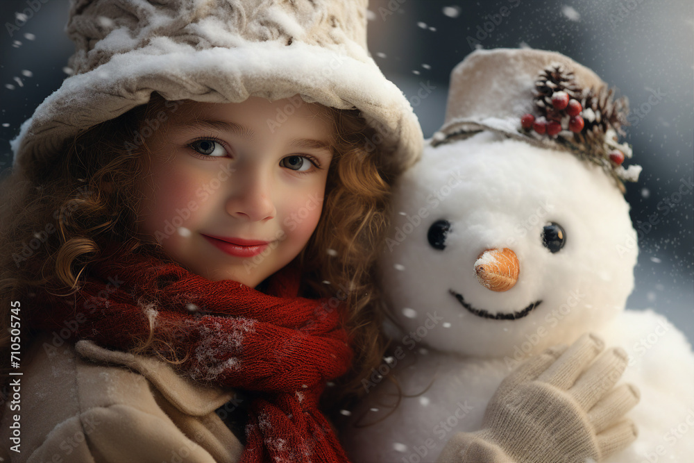 Happy children family making funny snowman outdoors spend weekend leisure outside Generative AI Happy children family making funny snowman outdoors spend weekend leisure outside Generative AI