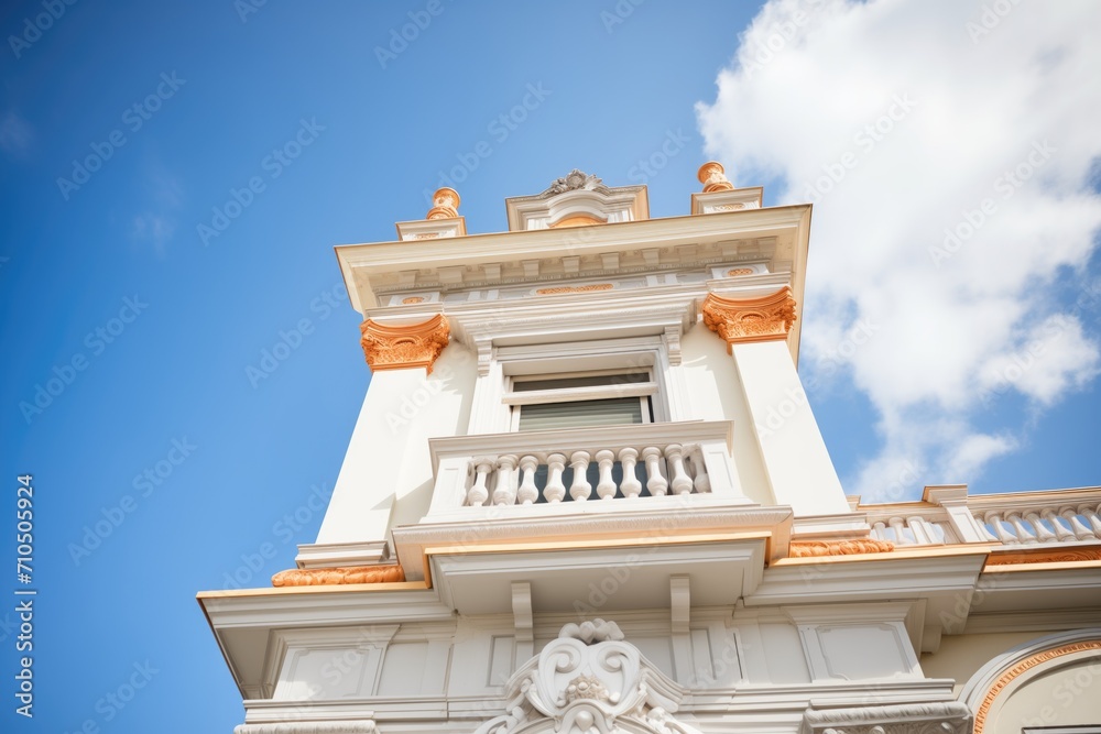 italianate architecture detail shot of belvedere against sky - obrazy, fototapety, plakaty 