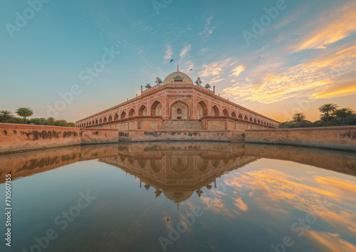 Humayun's Tomb in New Delhi, a Unesco World Heritage during sunset  photo