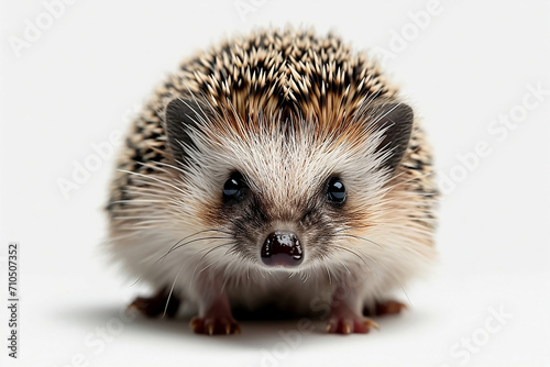 Prickly Cute: A Hedgehog on a White Background, Showcasing Its Unique Texture and Endearing Charm