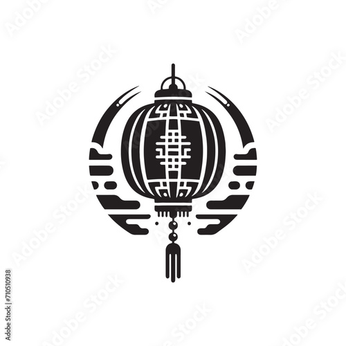 Celestial Radiance Embodied: Exquisite Chinese Lanterns Silhouette Portraits Perfect for Stock Enthusiasts - Chinese New Year Silhouette - Chinese Lanterns Vector Stock
