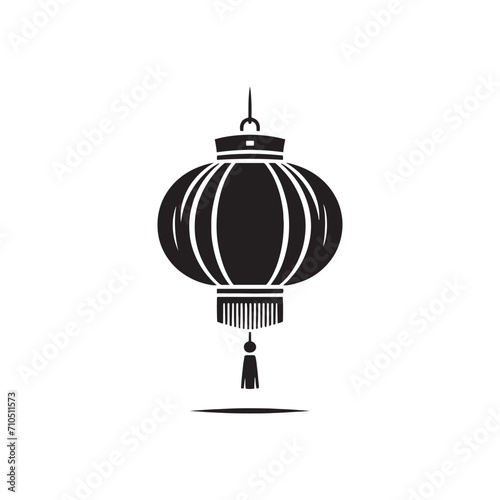 Radiant Silhouettes in the Night Sky: Delving into the Beauty of Chinese Lanterns Silhouette Stock for Your Portfolio - Chinese New Year Silhouette - Chinese Lanterns Vector Stock 