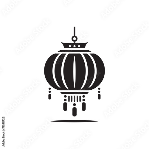 Radiant Silhouettes Explored: Delving into the Beauty of Chinese Lanterns Silhouette Stock for Your Portfolio - Chinese New Year Silhouette - Chinese Lanterns Vector Stock 