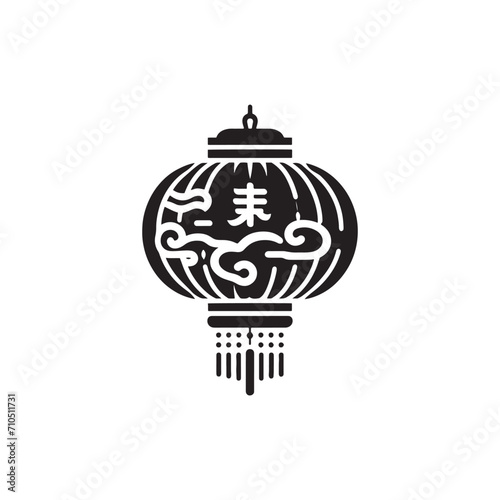 Ancient Traditions Revitalized: Elevate Your Designs with Chinese Lanterns Silhouette Stock Imagery - Chinese New Year Silhouette - Chinese Lanterns Vector Stock 