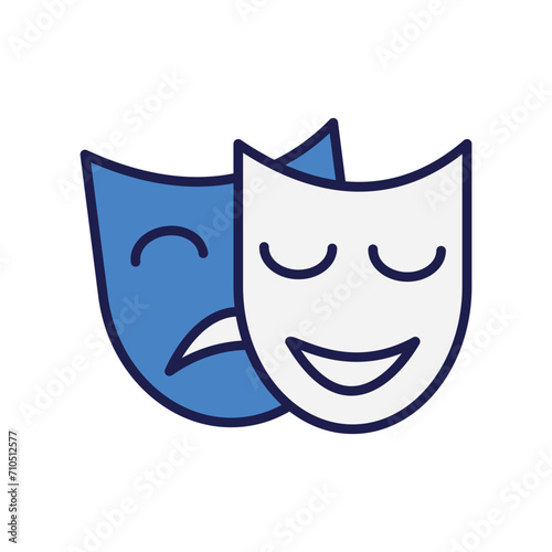 drama icon with white background vector stock illustration