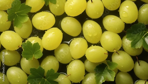 Amla berries with splashes and water drops on dark background photo