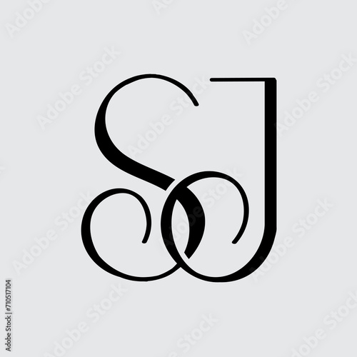Initial Letter SJ Logo Design Creative Elegant Style