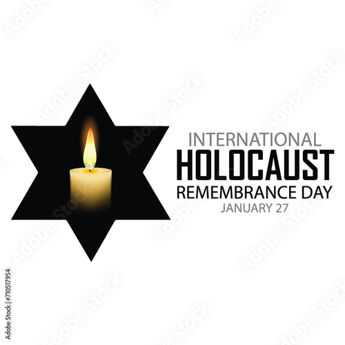 International Holocaust Remembrance Day vector. Star of David . January 27. Important day