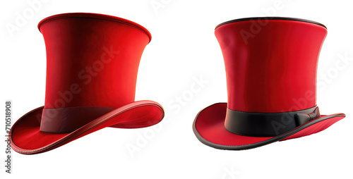 set of red top hats 