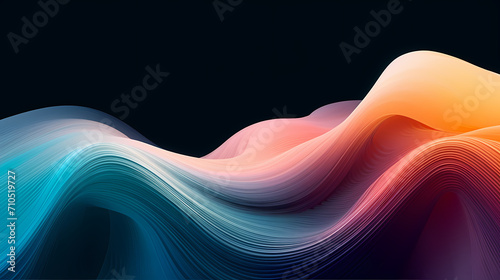 Abstract geometric lines background, technological lines background and light effects, 3D rendering