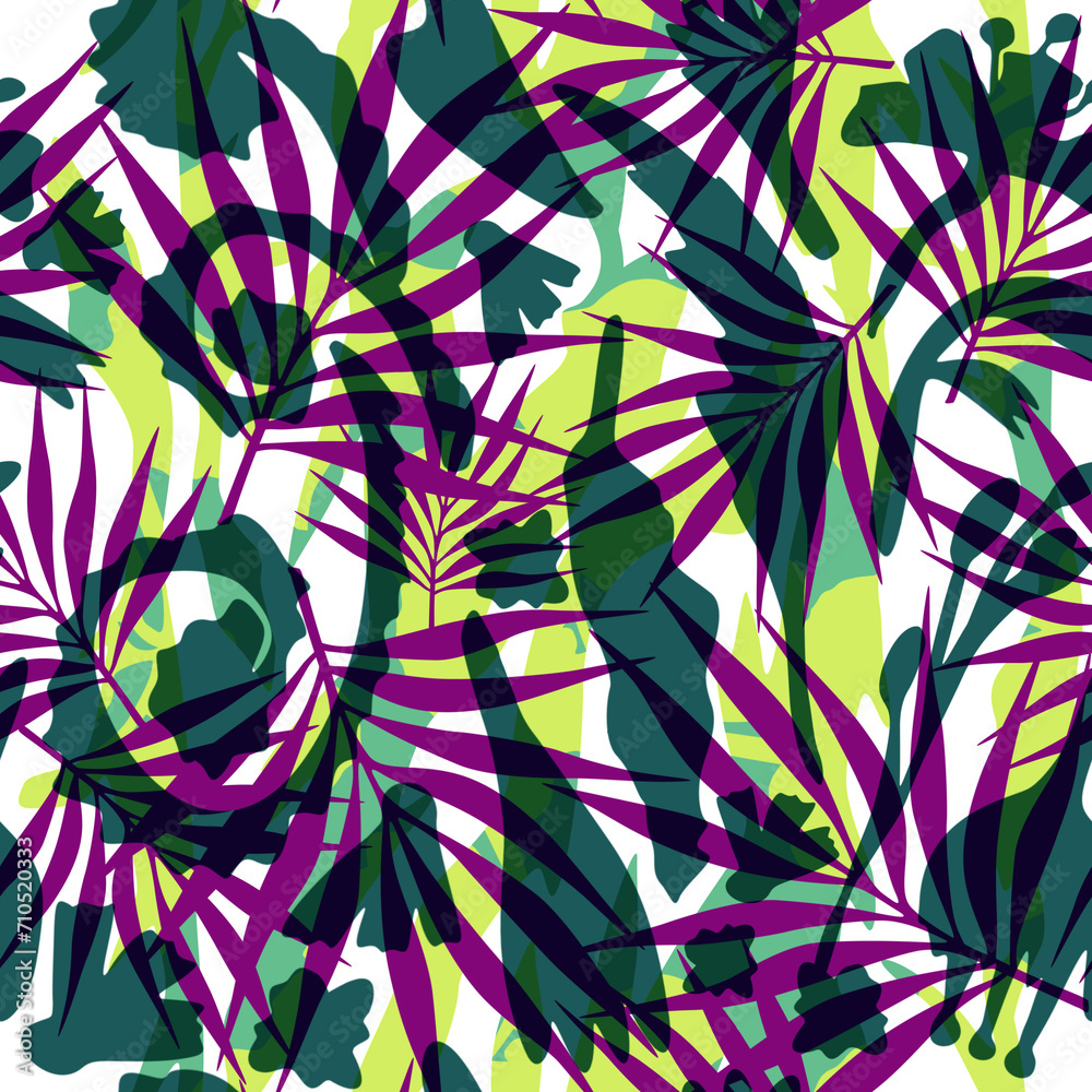 Abstract seamless palm jungle print