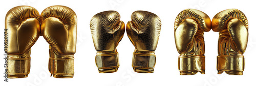 set of golden boxing gloves 