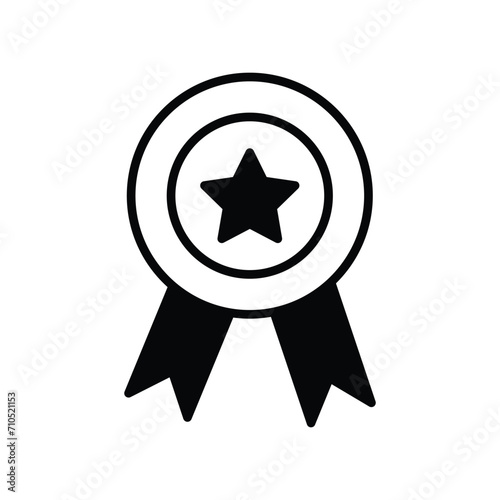 medal icon with white background vector stock illustration