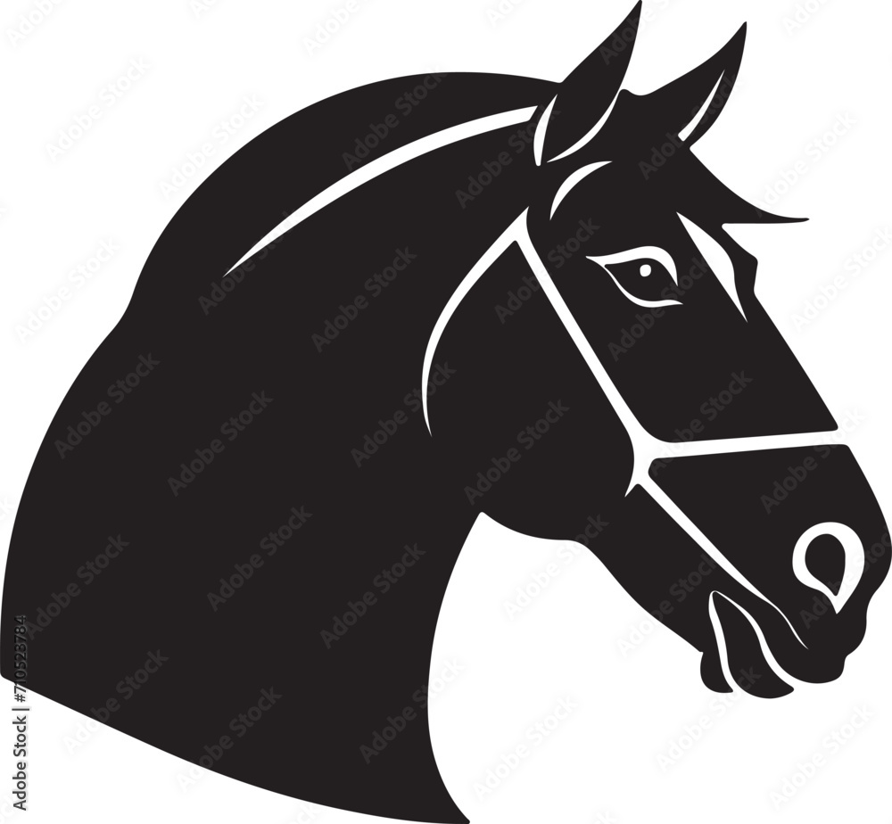 Fototapeta premium horse head silhouette, vector artwork of horse head