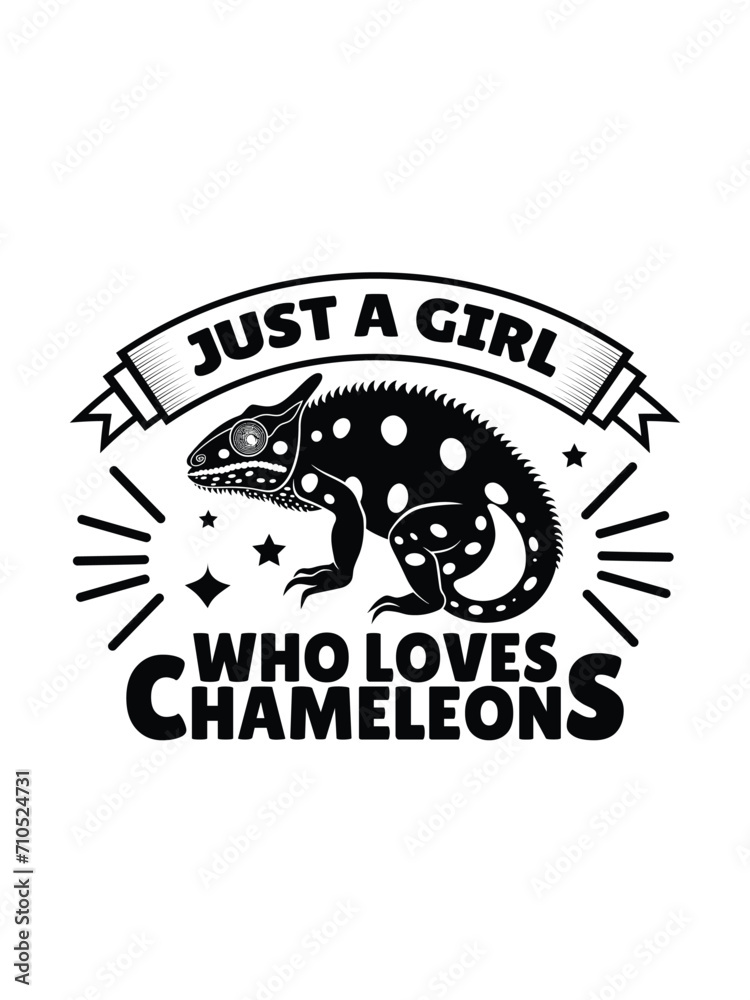 Just A Girl who loves Chameleons t shirt design Template and poster design