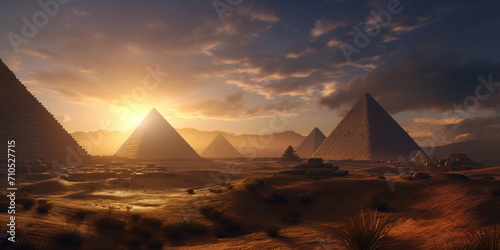 Egyptian pyramid in the sun