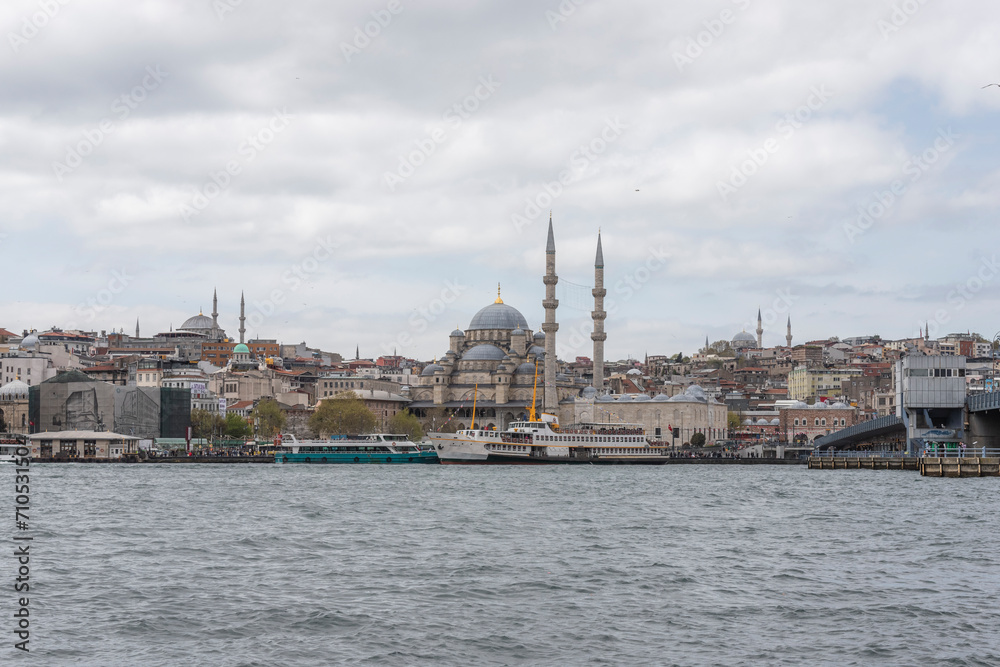 View of Suleymaniye Mosque along the Bosphorus channel in Istanbul, Turkey. View of Suleymaniye Mosque along the Bosphorus channel in Istanbul, Turkey.
