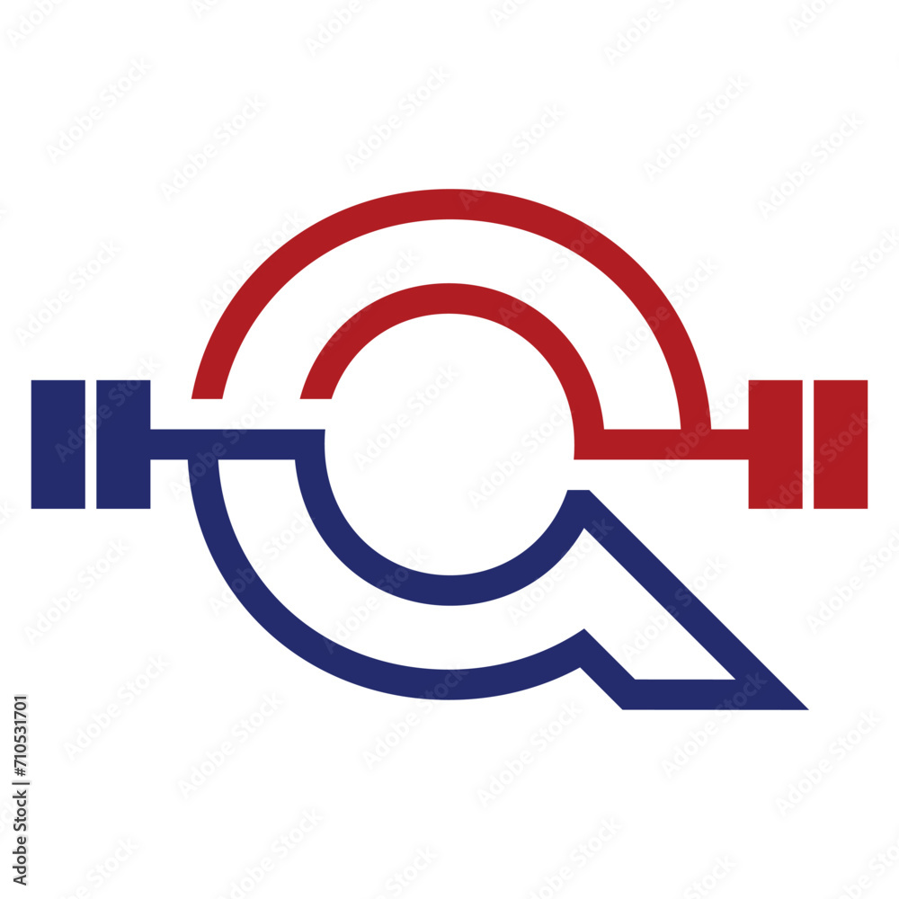 initial letter logo with barbell icon for graphic and web design initial letter logo with barbell icon for graphic and web design