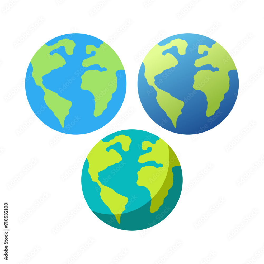 Vector Earth icon graphic. Vector icon isolated on white background Vector Earth icon graphic. Vector icon isolated on white background
