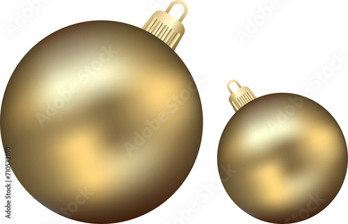 Shiny gold Christmas ball decoration element, PNG file no background photo