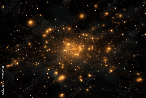 Computer Generated Image of a Cluster of Stars, An abstract star map depicting the vastness of the digital universe, AI Generated