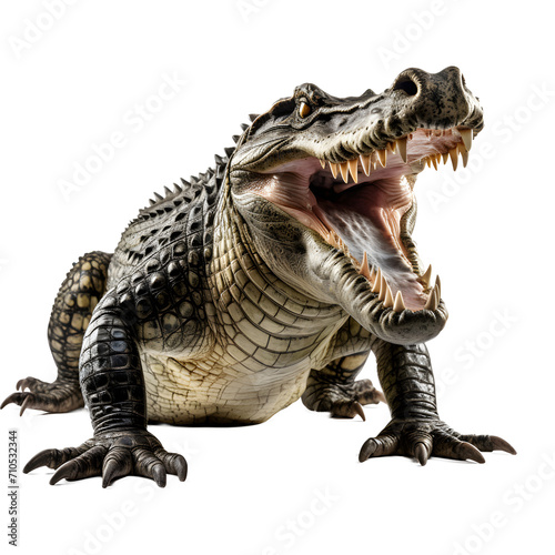 a crocodile with its mouth open